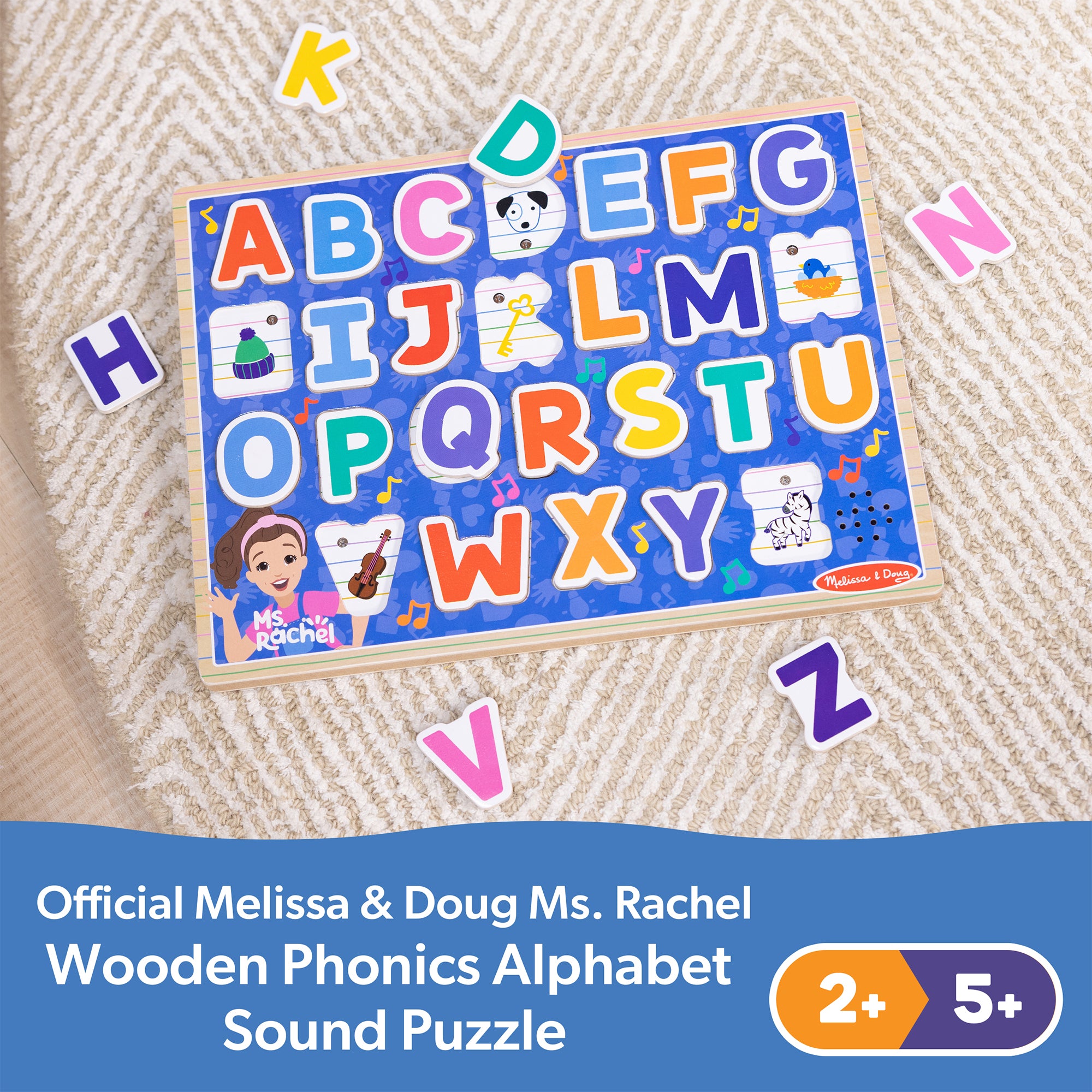 Ms. Rachel? Wooden Phonics Alphabet Sound Puzzle - 26 Pieces - Image 9