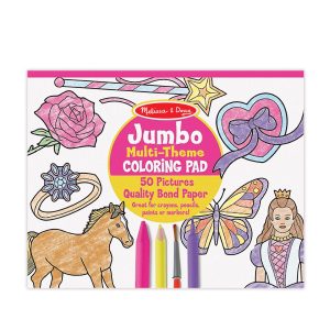 Jumbo 50-Page Kids' Coloring Pad - Horses. Hearts. Flowers. and More