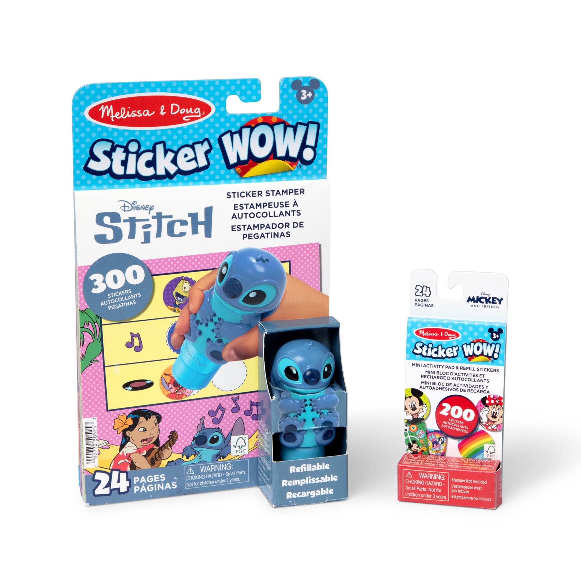 Sticker WOW!? Disney Stitch Bundle: Activity Pad & Sticker Stamper + Mini Activity Pad and 200 Refill Stickers
