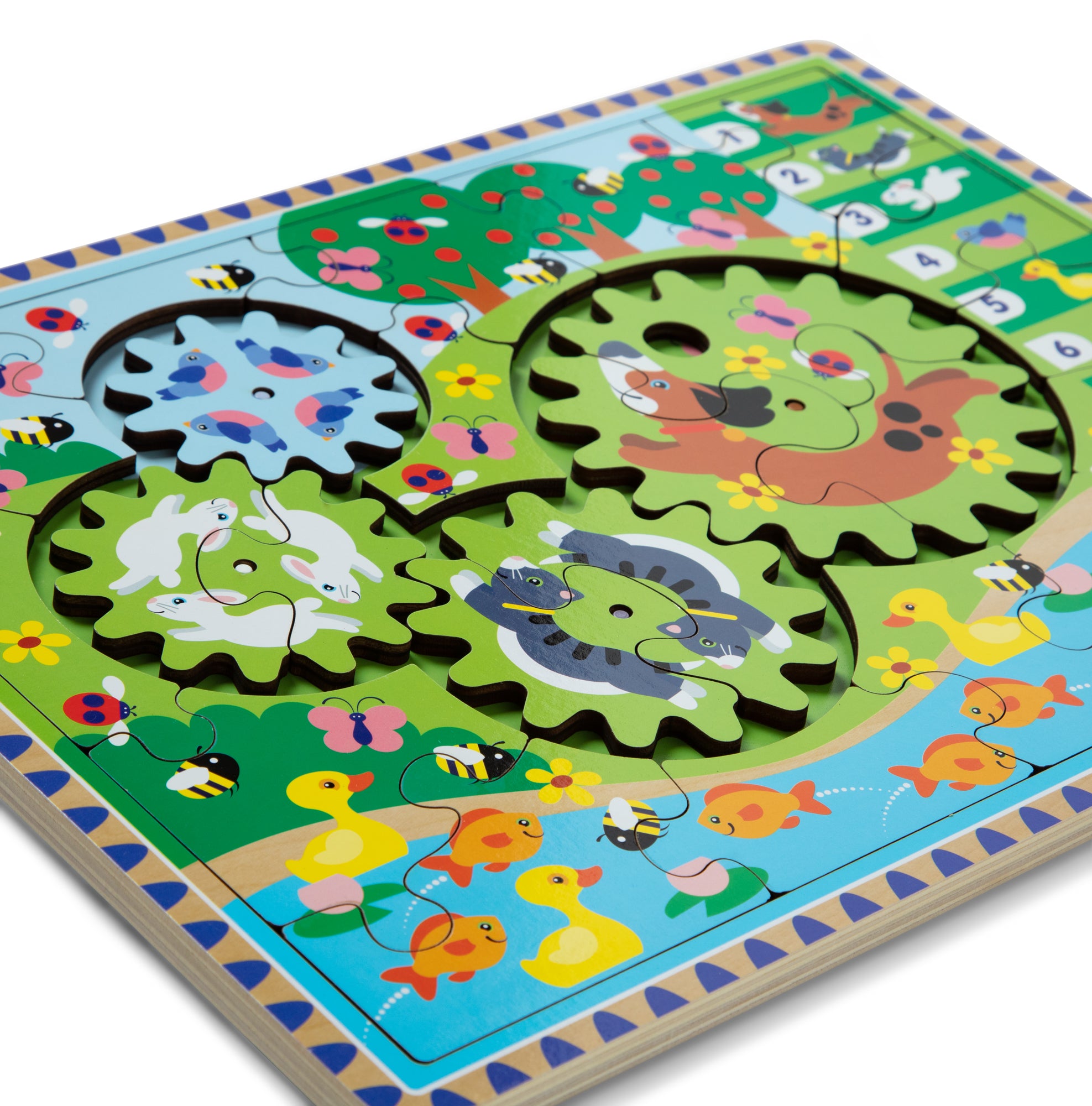 Animal Chase I-Spy Wooden Gear Puzzle - Image 4