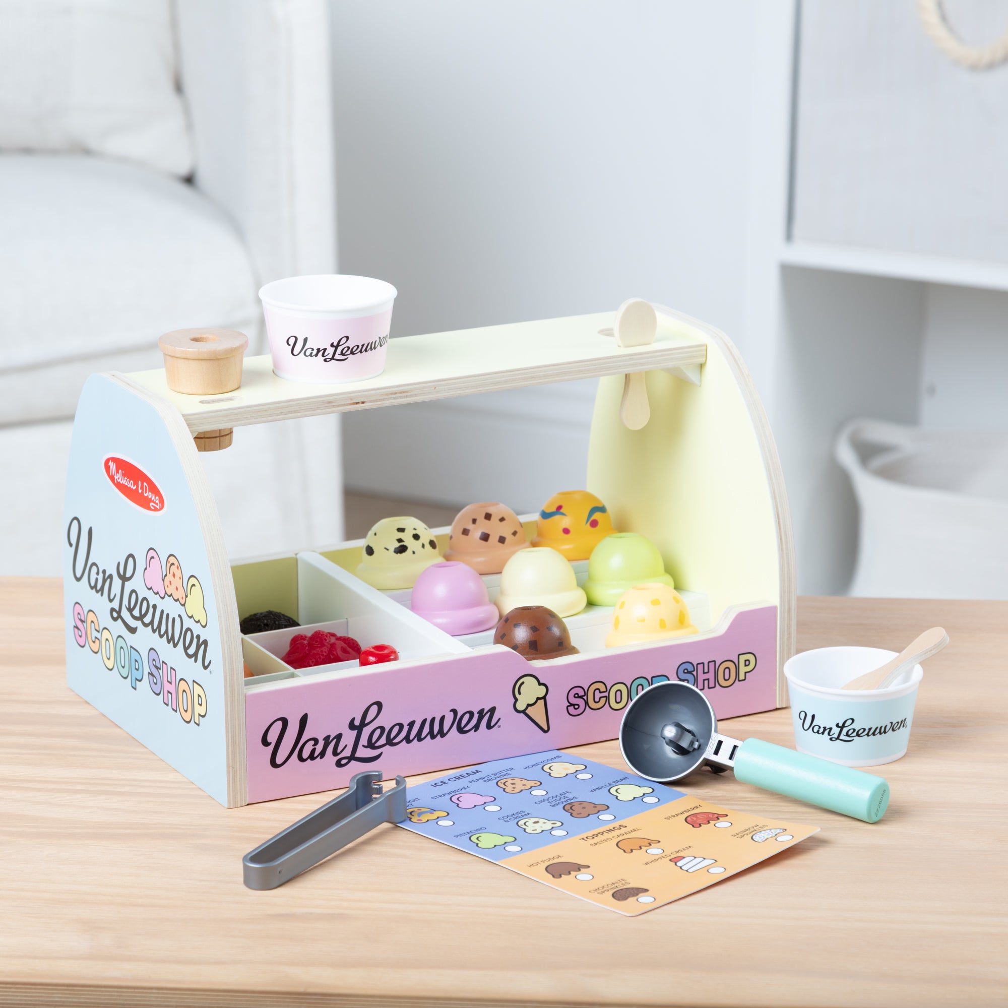 Melissa & Doug x Van Leeuwen Wooden Ice Cream Counter - Image 3