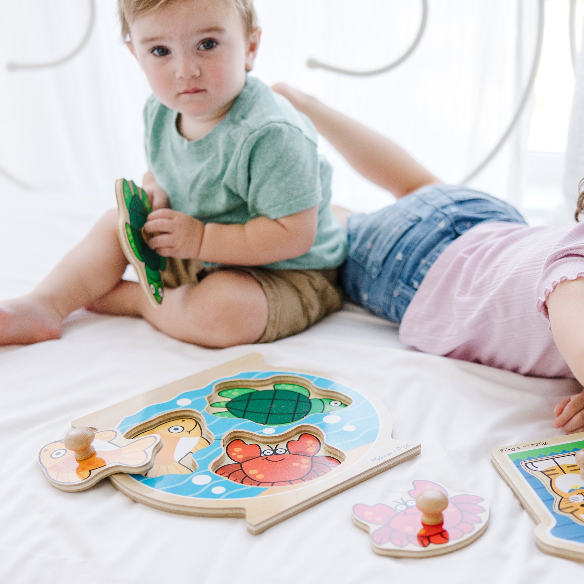 Wooden Jumbo Peg Puzzle 2-Pack: Fish Bowl. House Pets - Image 6