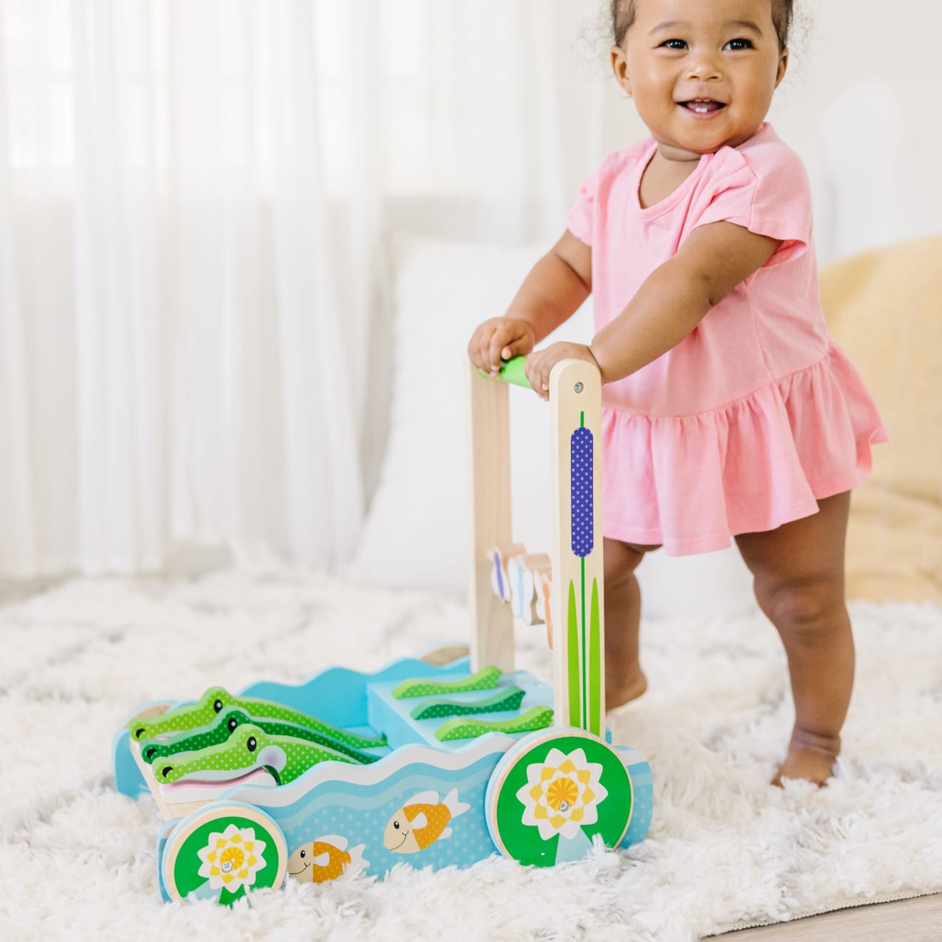 First Play Chomp & Clack Alligator Push Toy - Image 2