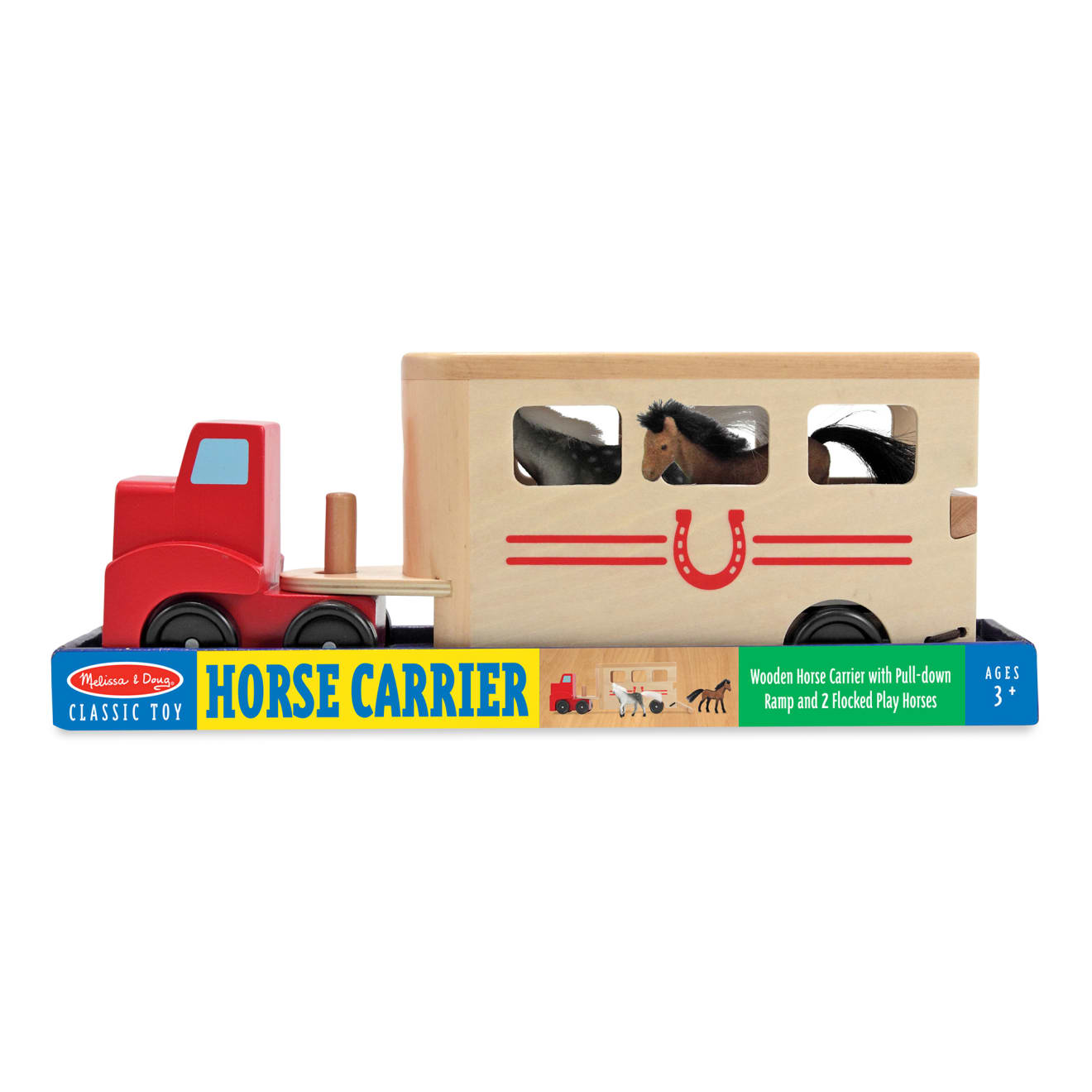 Horse Carrier Wooden Vehicles Play Set - Image 3