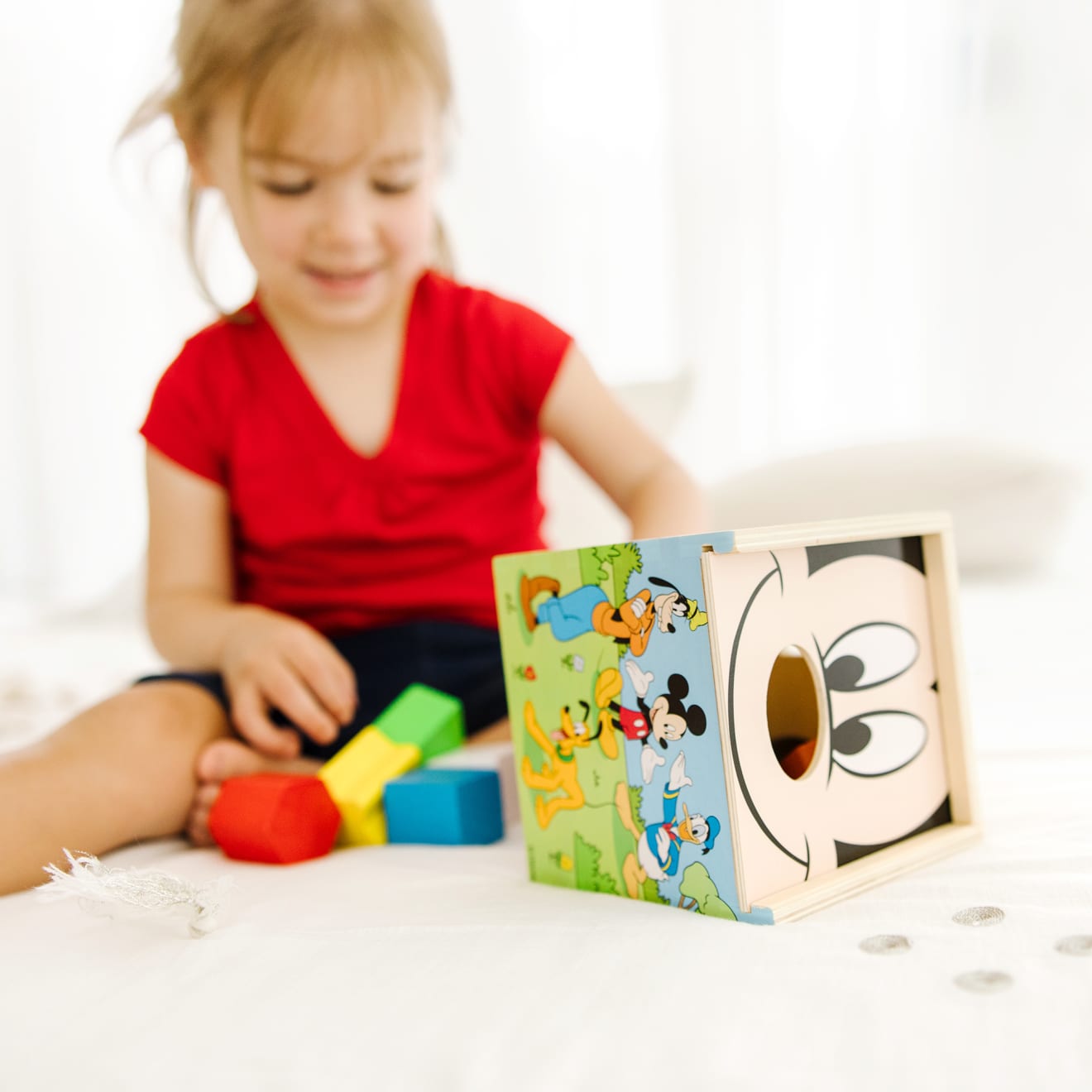 Disney Mickey Mouse & Friends Wooden Shape Sorting Cube - Image 5