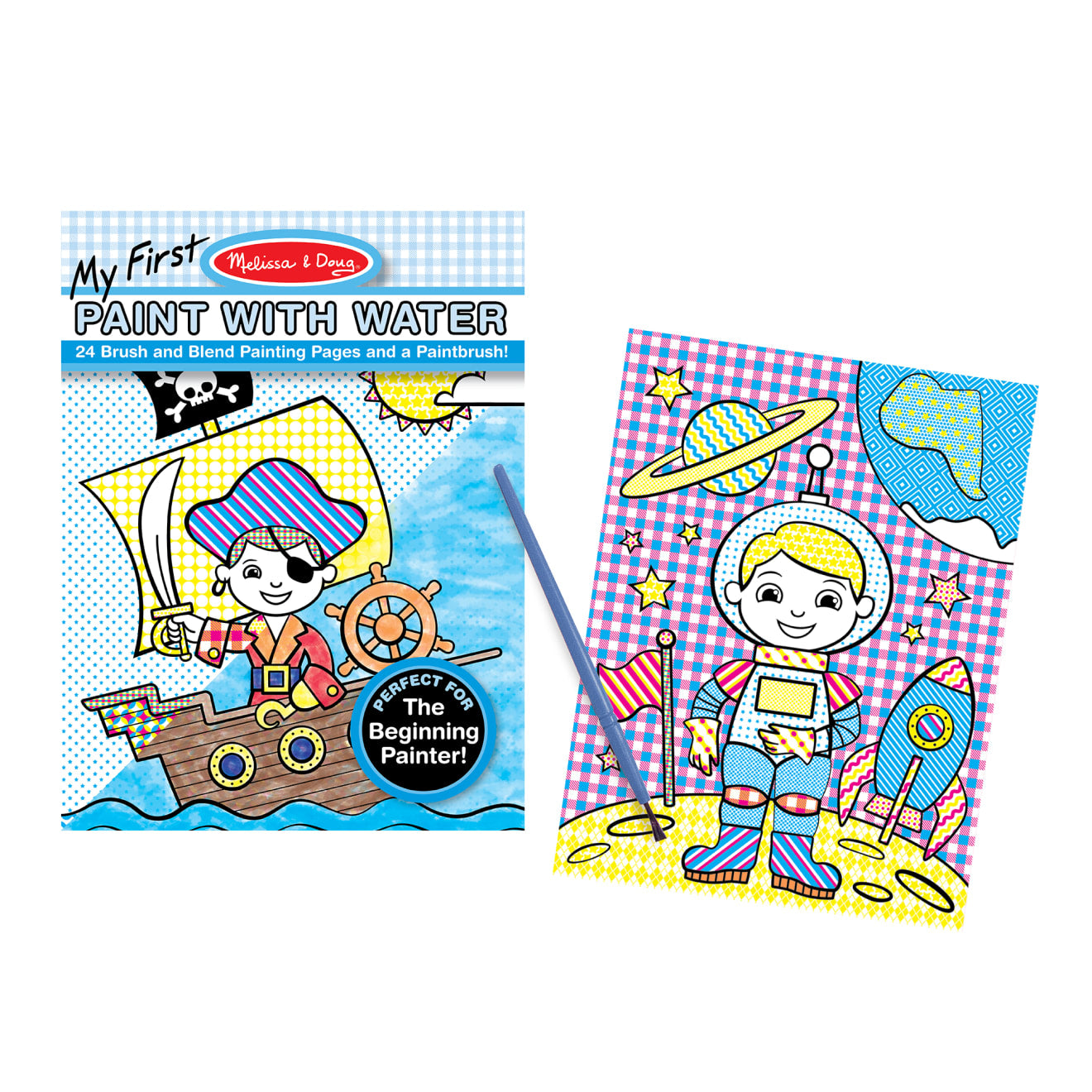 My First Paint With Water Kids' Art Pad With Paintbrush - Pirates. Space. Construction. and More - Image 7