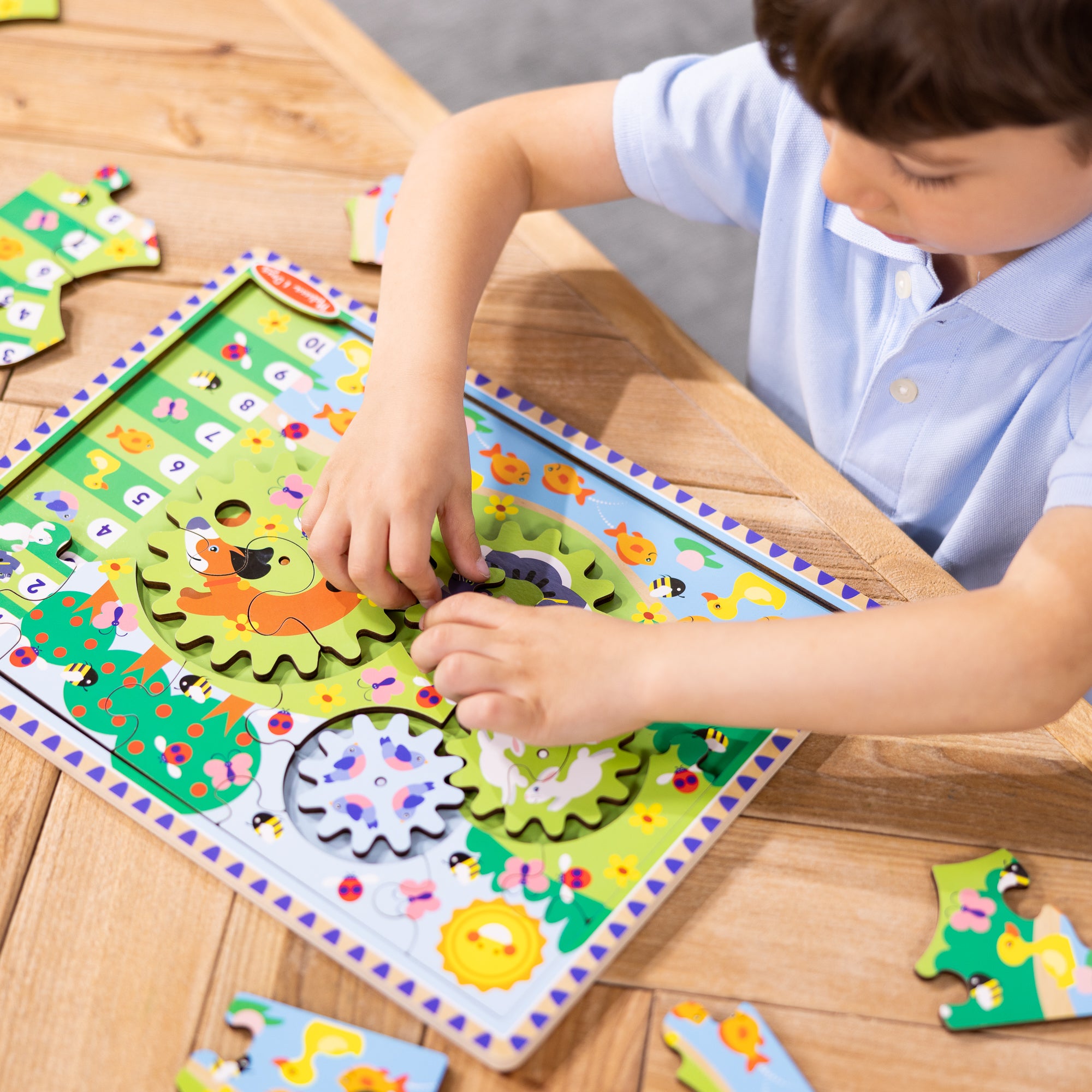 Animal Chase I-Spy Wooden Gear Puzzle - Image 5