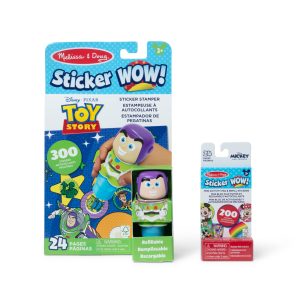 Sticker WOW!? Disney Toy Story Buzz Lightyear Bundle: Activity Pad & Sticker Stamper + Mini Activity Pad and 200 Refill Stickers