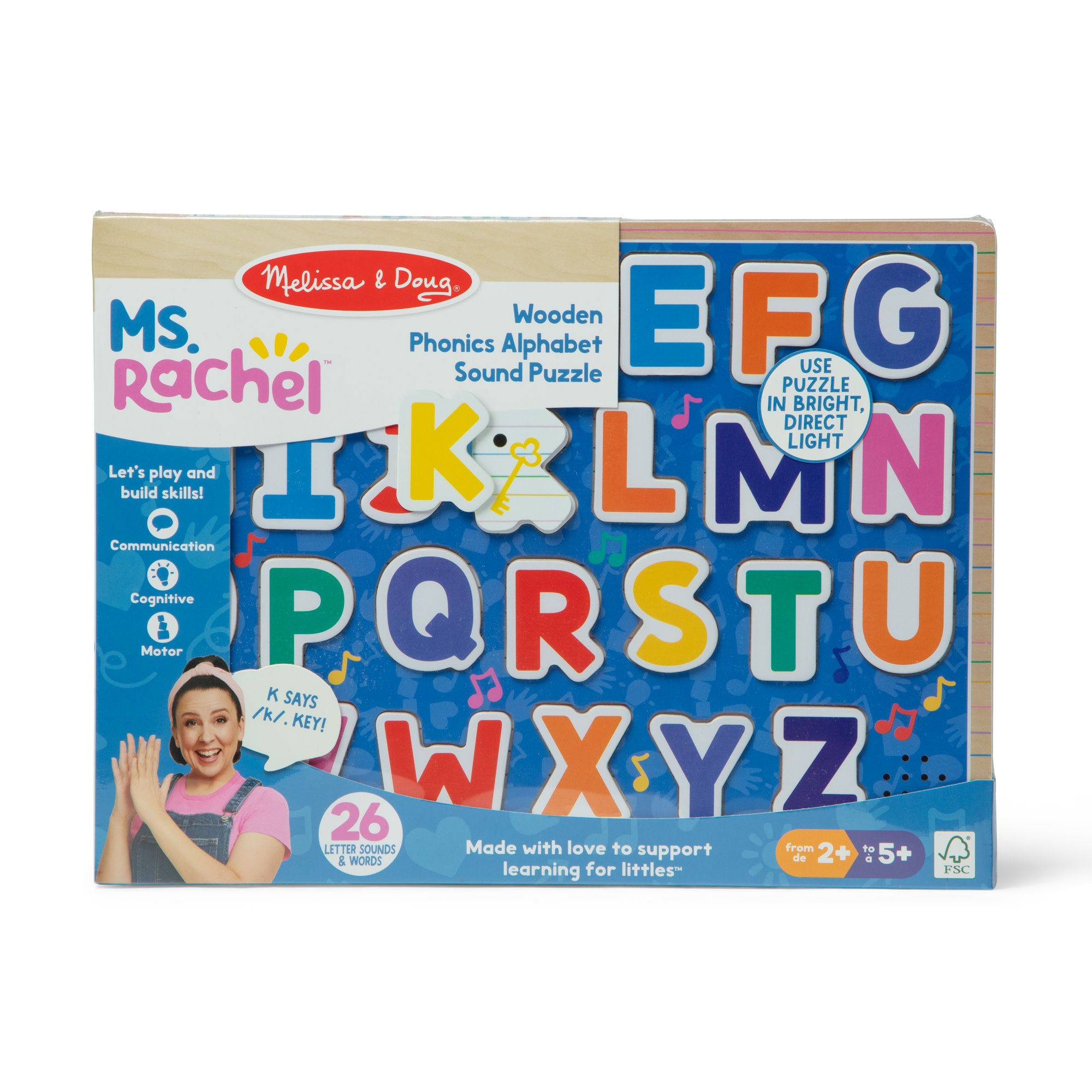 Ms. Rachel? Wooden Phonics Alphabet Sound Puzzle - 26 Pieces - Image 3